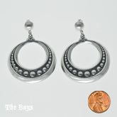 Pressed Bead Plain Earrings Mexican Sterling Silver
